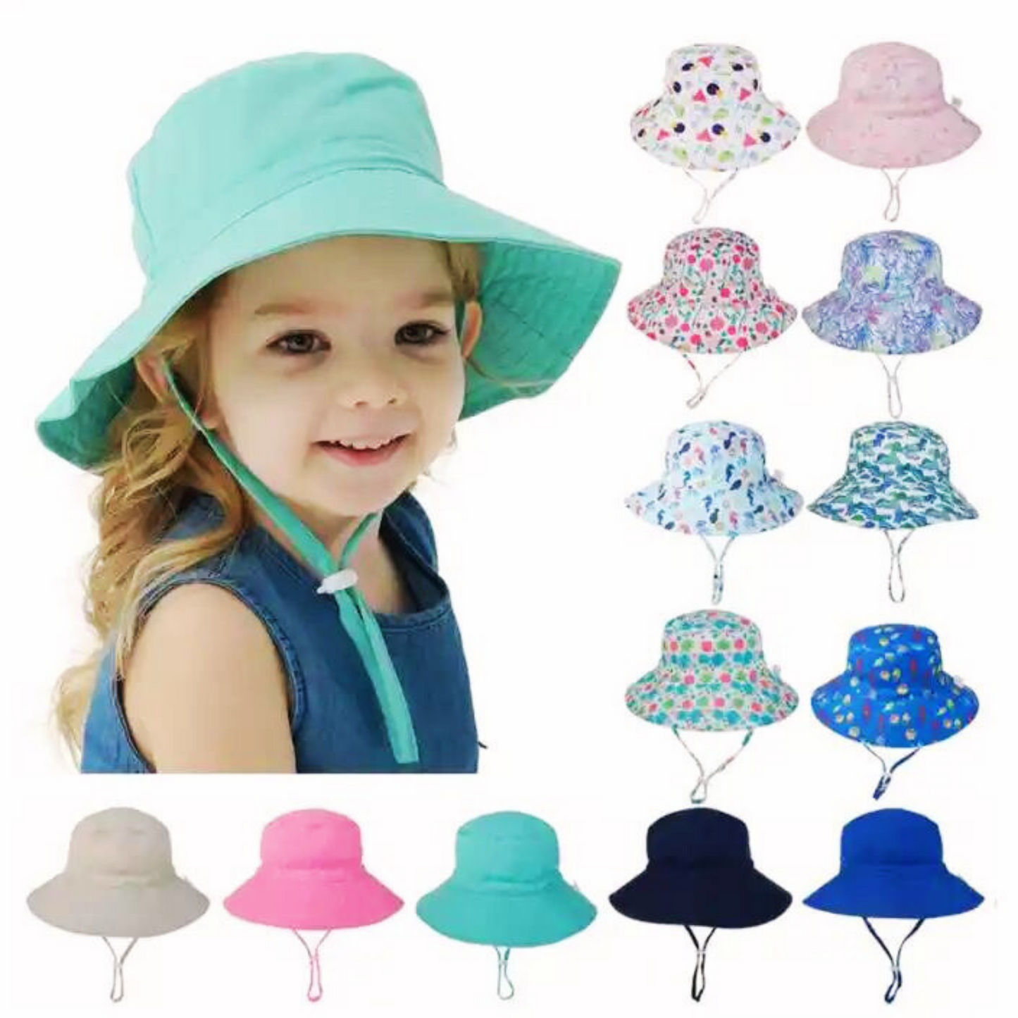 Sun Hat Custom Printed Logo Wide Brim Bucket Hat; 24MD/HH;