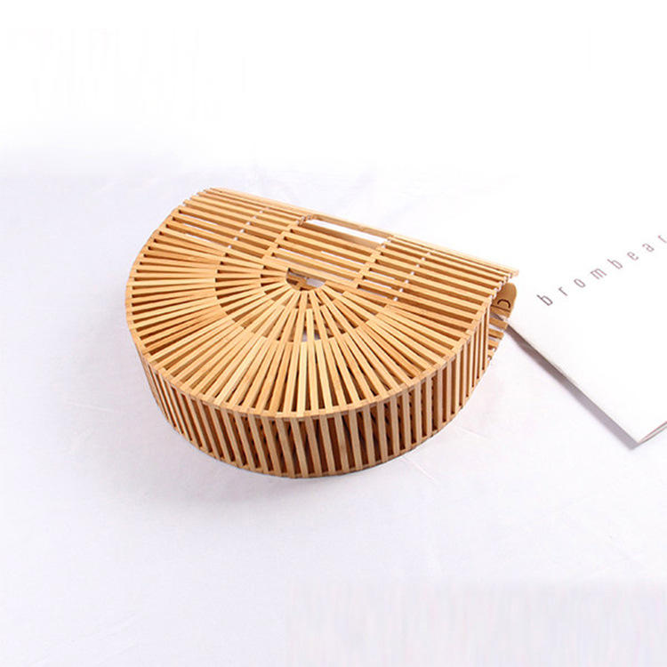 Bamboo woven bag handmade semicircle; 197TT/HH;