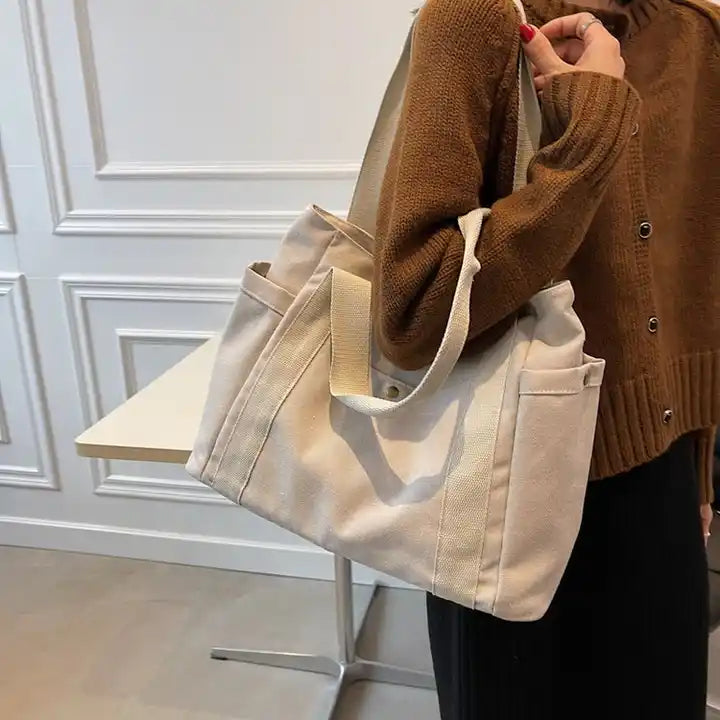 Natural Canvas Grocery Bags; 265TV/HH