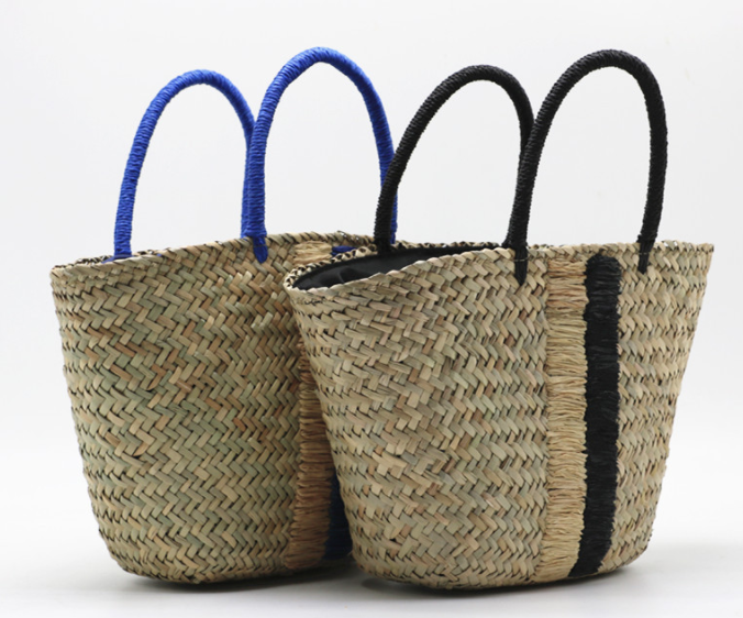 Grass Handwoven Handbag Basket Inner Lining; 200TV/HH;