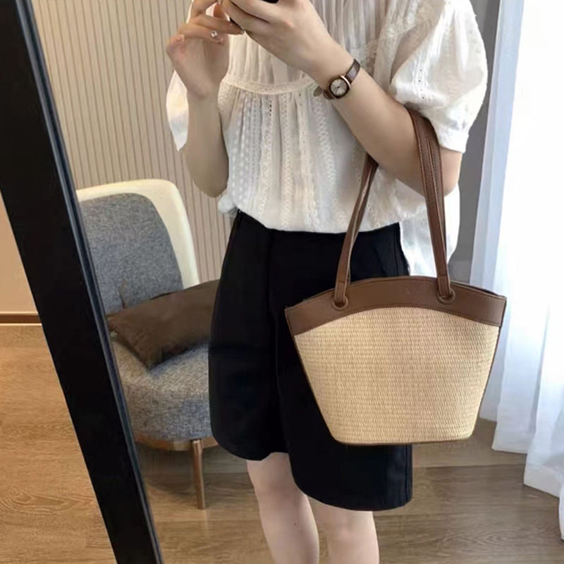 Shoulder srtaw Bag Woven Handmade - sea grass Bag - novelty beach bag; 01TDV/HH