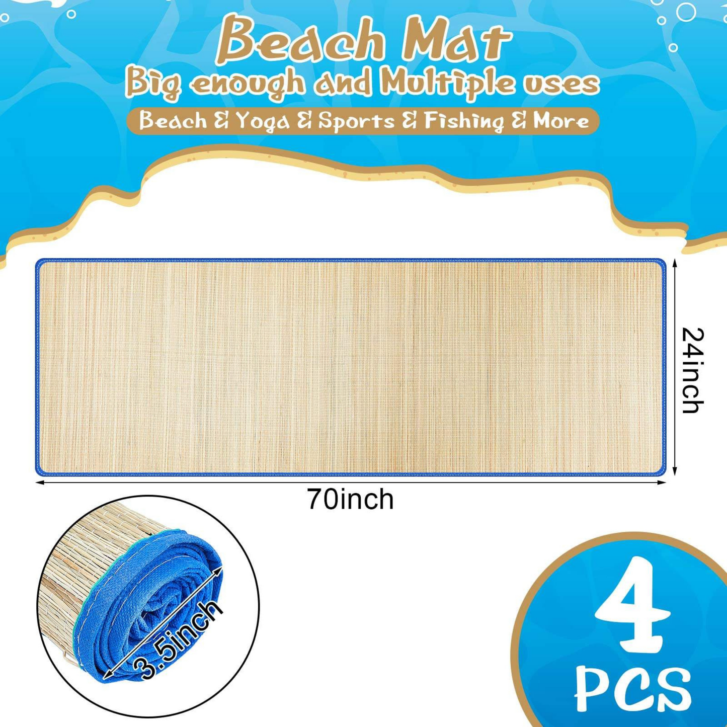 Straw Beach Mat Seaside , beach bag; 01CR/HH