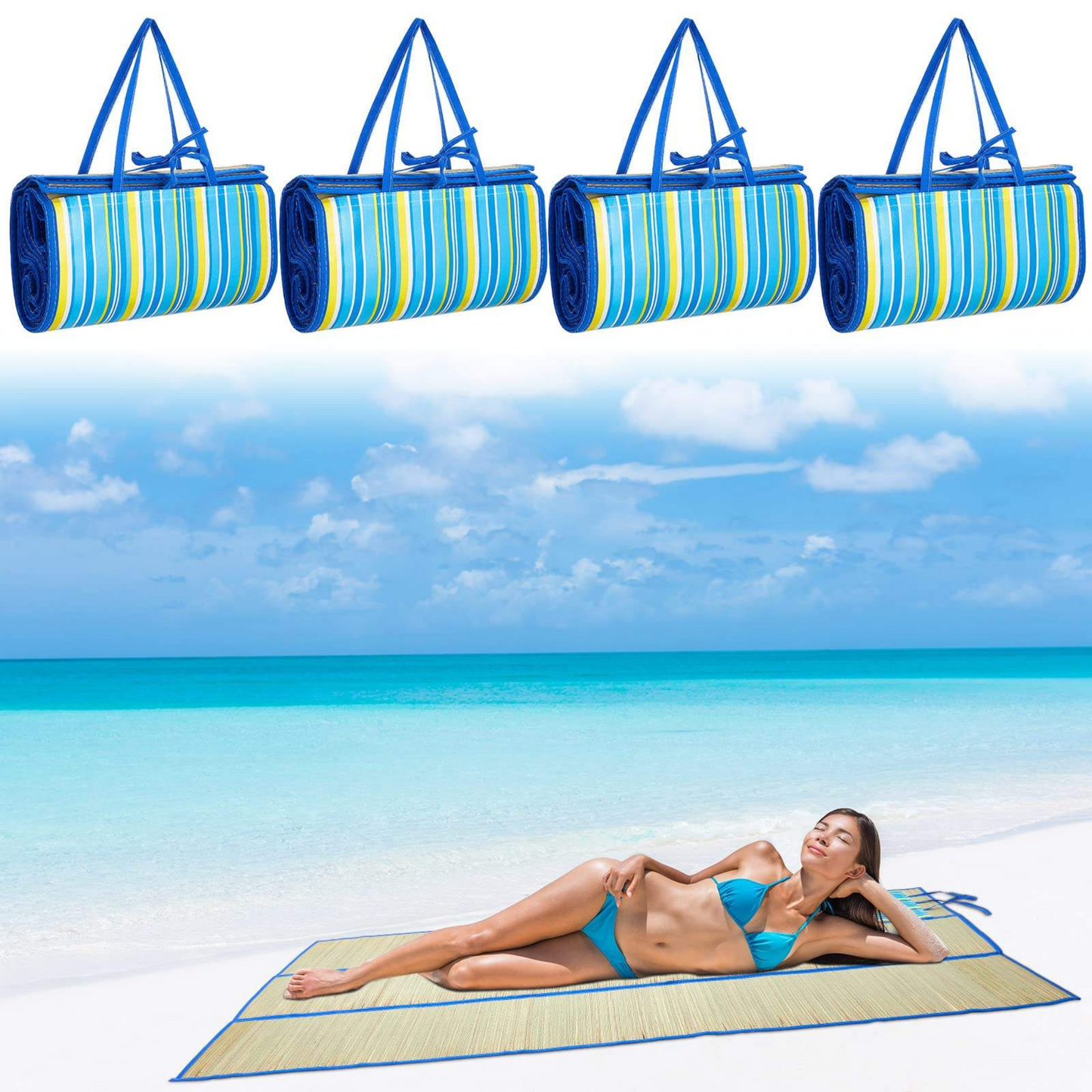 Straw Beach Mat Seaside , beach bag; 01CR/HH