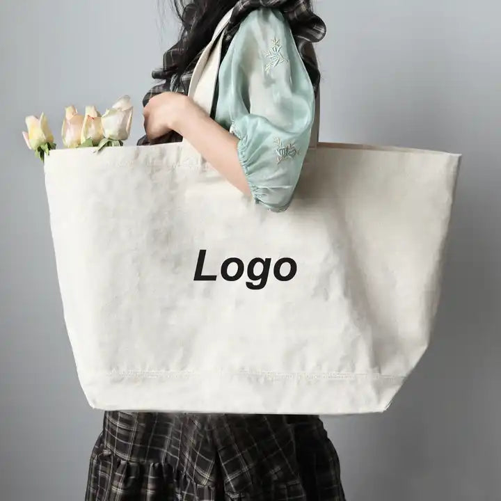 Shopping Tote Bag, Oversized Canvas Cotton Bag; 264TV/HH;