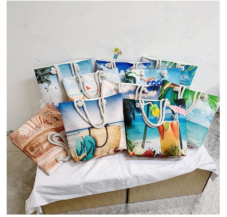 Canvas Beach Tote Bags; 292TV/HH