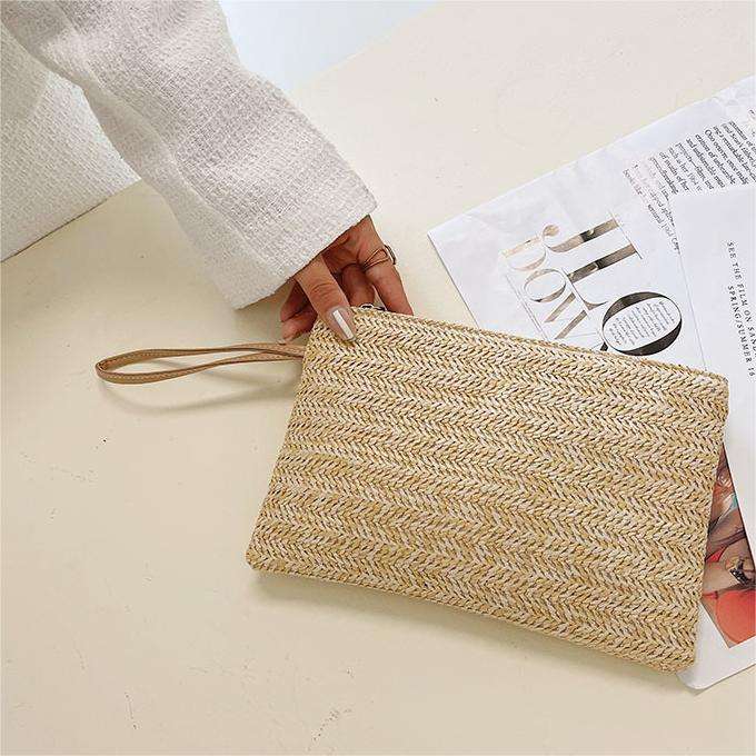 Handwoven Straw Clutch Bag; 195TV/HH