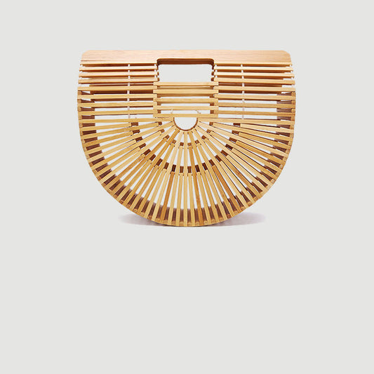 Bamboo woven bag handmade semicircle; 197TT/HH;